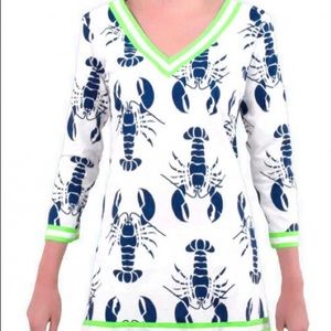 Gretchen Scott Lobster Fest Tunic in navy /green